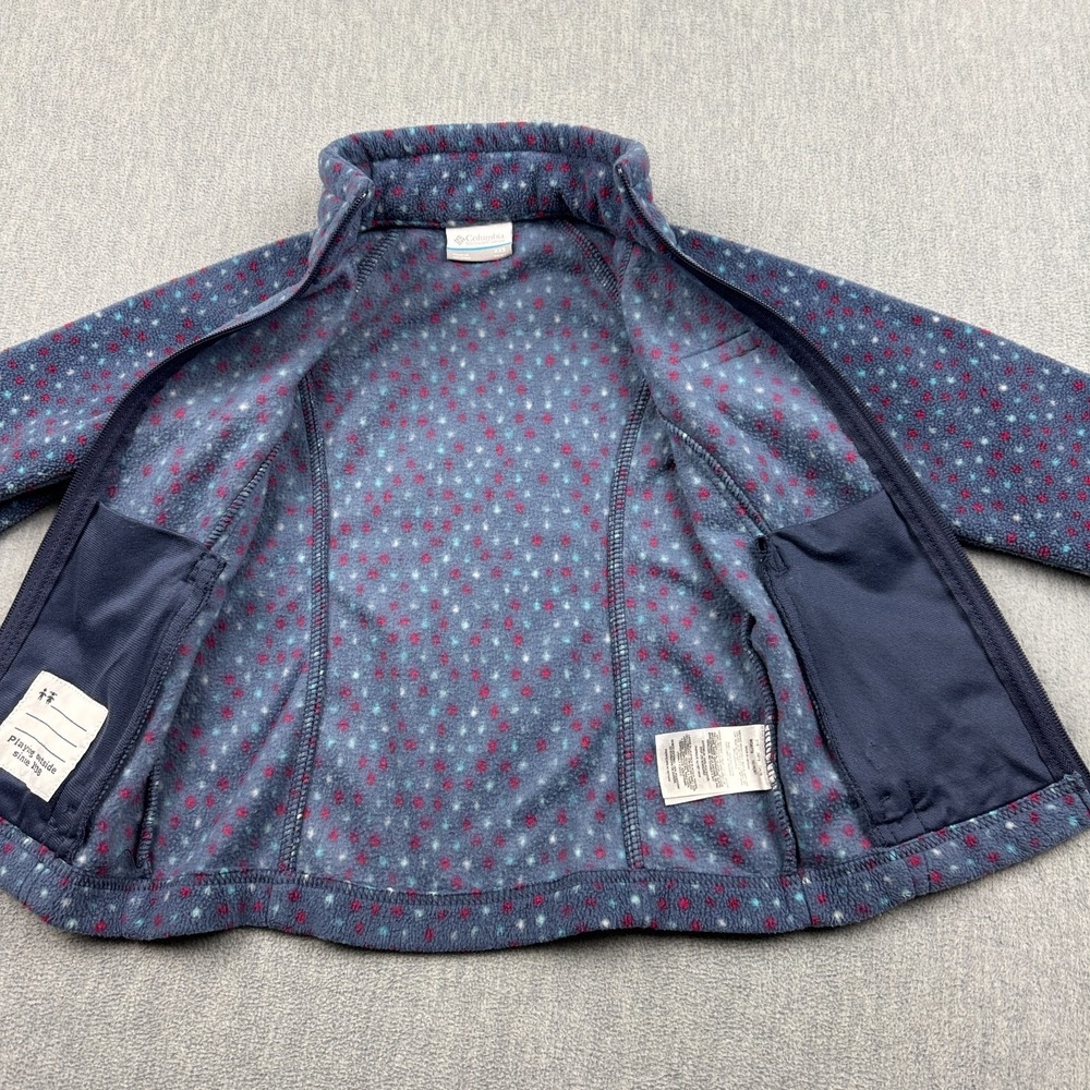 Columbia Jacket Girls XXS‎ Blue Benton Springs II Printed Fleece Full Zip Kids - Picture 6 of 12
